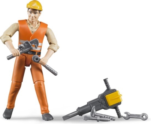 Bruder Construction worker with accessories